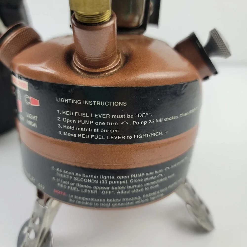 Coleman Exponent Feather 442 Dual Fuel Stove Copper with Peak 1 Case USA